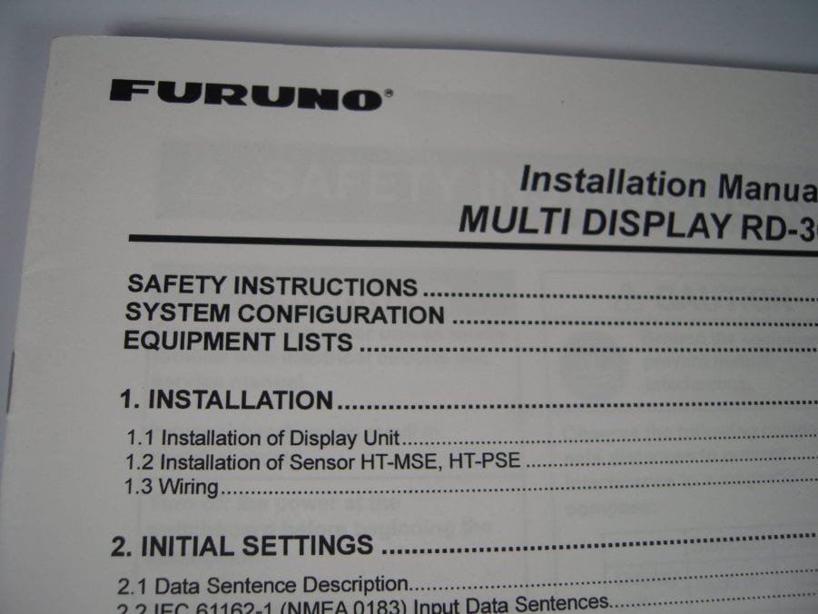 Furuno RD-30 Multi Display Installation Manual - Image 2