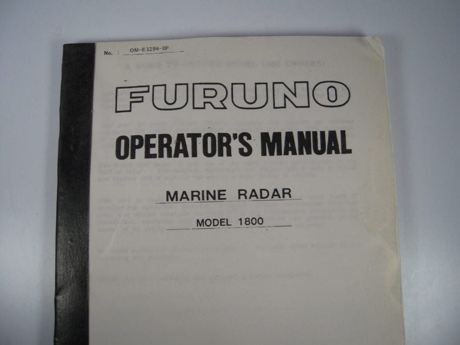 Furuno Marine Radar Model 1800 Operator's Manual - Free Shipping