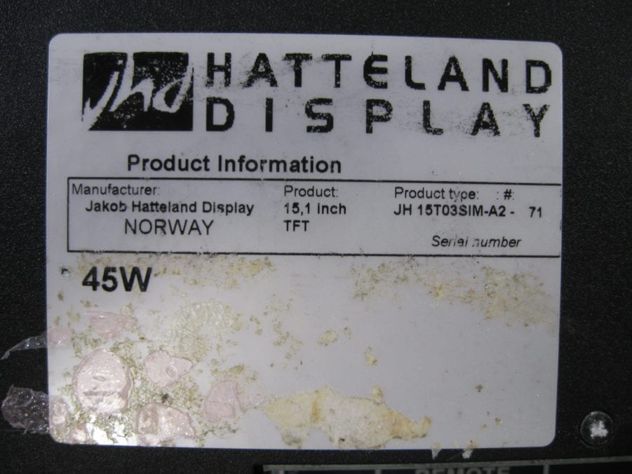 Simrad JAKOB HATTELAND 24 Volts Display JH15T06 15"(For Parts/Repair) - Image 4