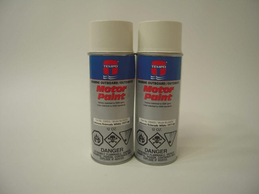 Tempo *QTY 2* 036925 Johnson Evinrude White Motor Touch Up Spray Paint *1977-80*