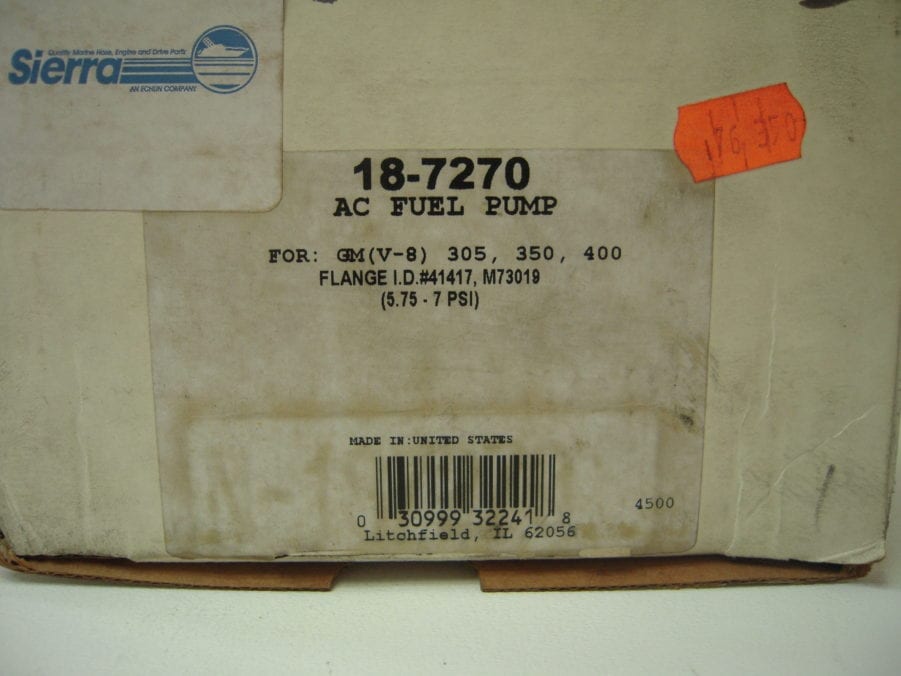 Sierra 18-7270 AC Fuel Pump Replaces Crusader 21140 Carter M73019 AC Delco 41417 - Image 3