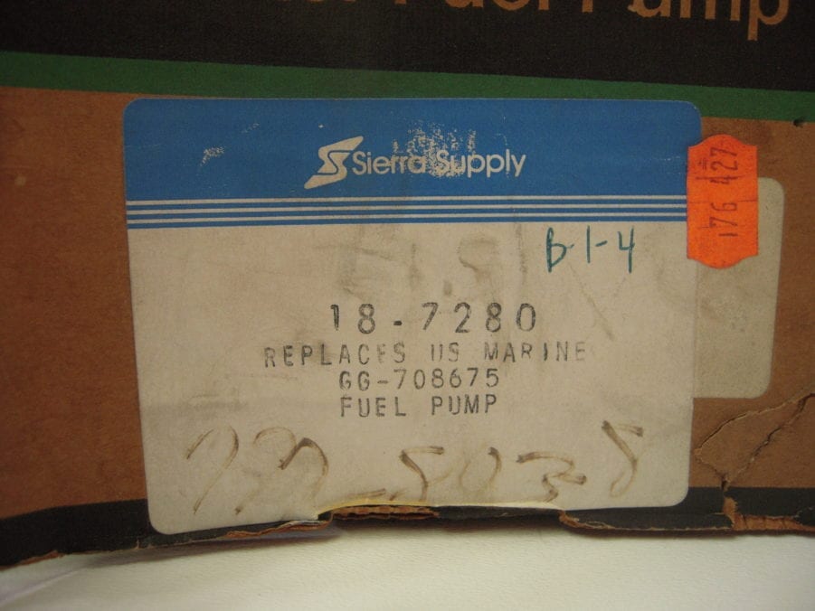 Sierra *NEW* 187280 Fuel Pump *Replaces US Marine GG708675* Carter 0