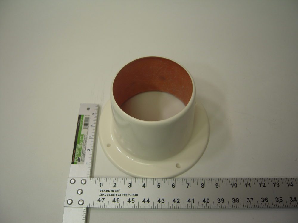*WHITE* Fiberglass Rigging Tube Flange *CLEAN* - Max Marine Electronics