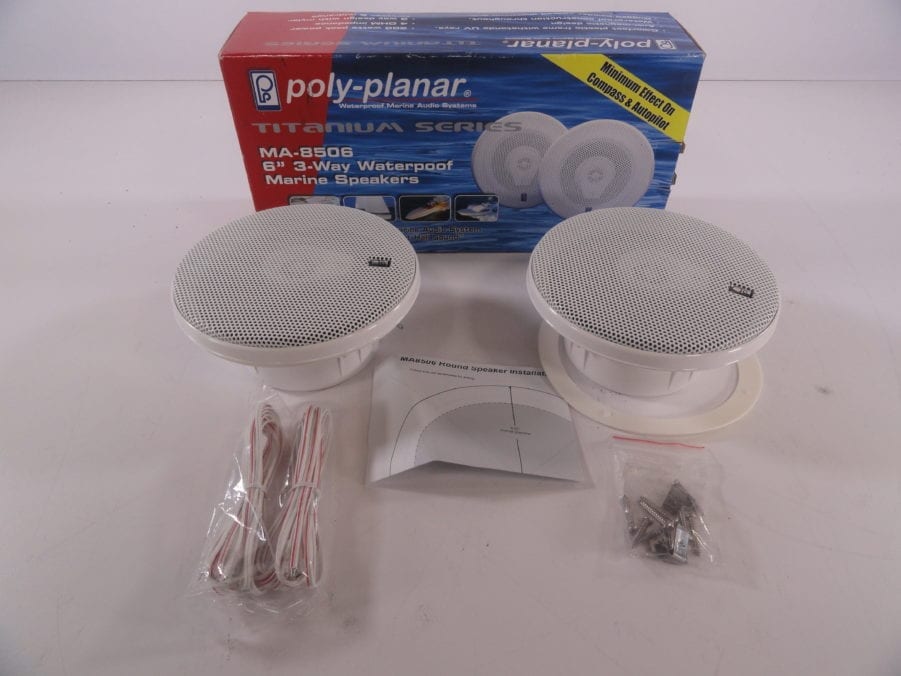 Pair of Poly-Planar MA-8506 6" 3-Way Waterproof Marine Speakers - New Old Stock