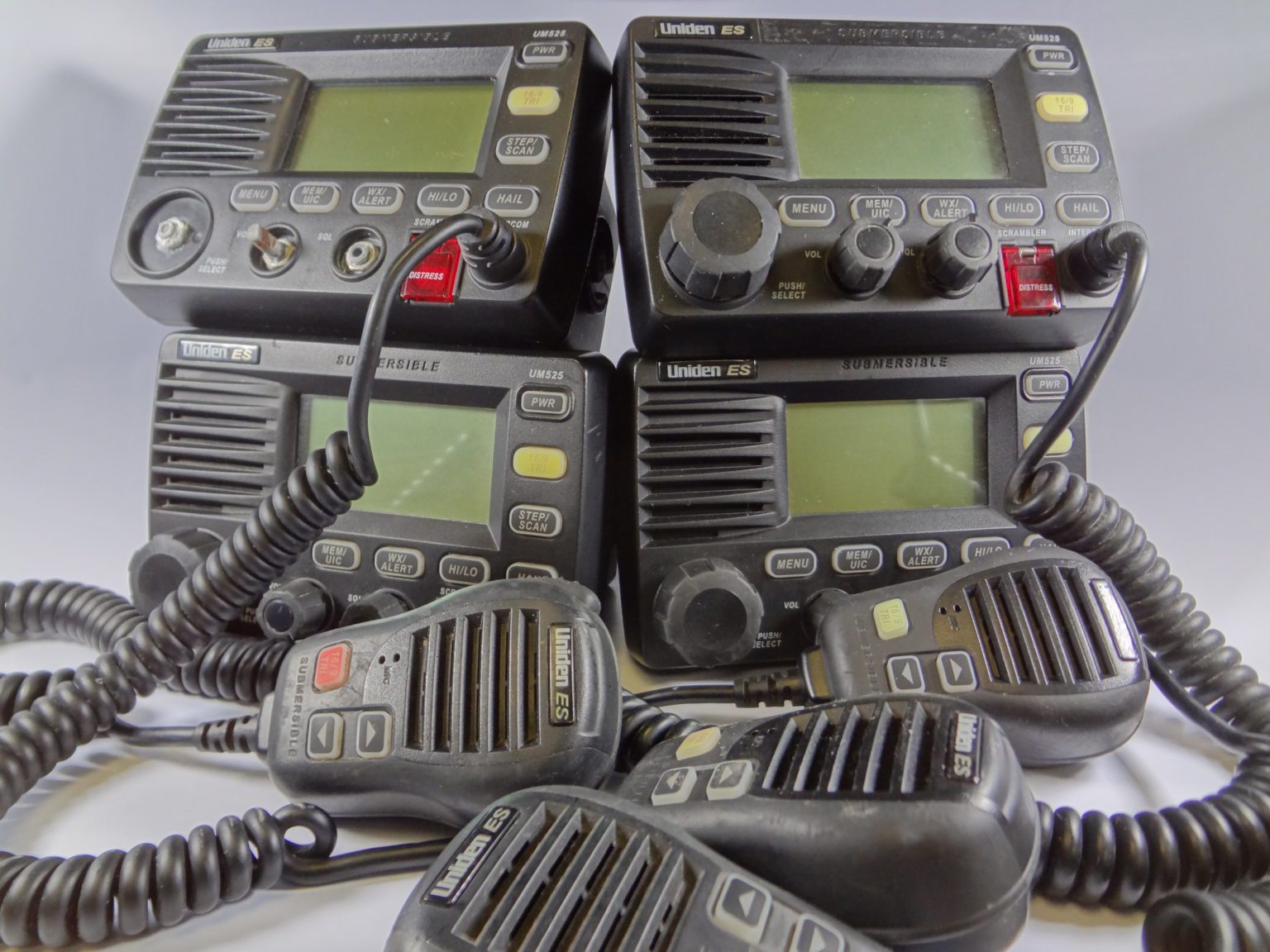 Uniden ES UM525 Submersible VHF Radio TransceiverLOT OF 4 RadiosParts