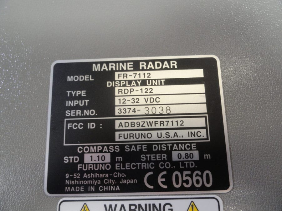 Furuno RDP-122 FR-7112 12" CRT 12kw Radar Display - TESTED! - Image 7