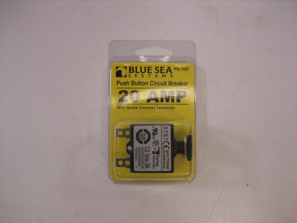 Blue Sea Systems 7057 CLB Series 20A Push Button Breaker Quick Connect Blue Sea Systems 7057 CLB Series 20A Push Button Breaker Quick Connect