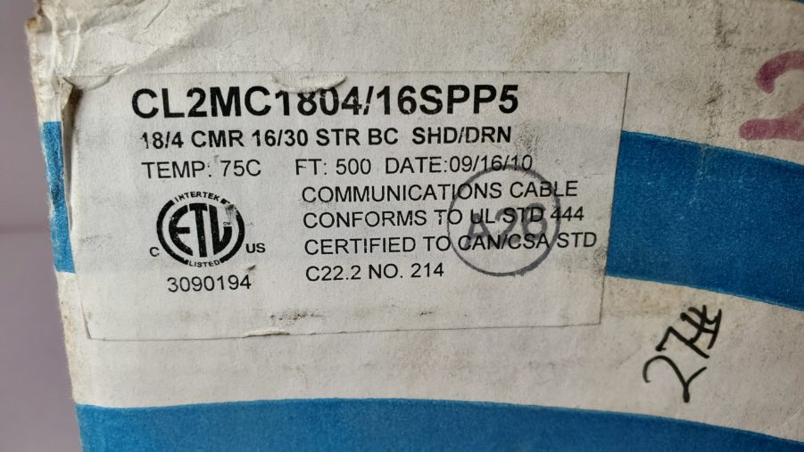 18/4 Stranded Cable 18 AWG 4 Conductor Shielded Low Voltage Wire UL Blue 57ft - Image 3