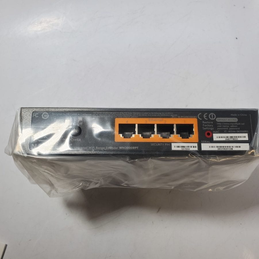 Netgear WN2000RPT - Universal WiFi Range Extender 4 Port Adapter - NEW - Image 5
