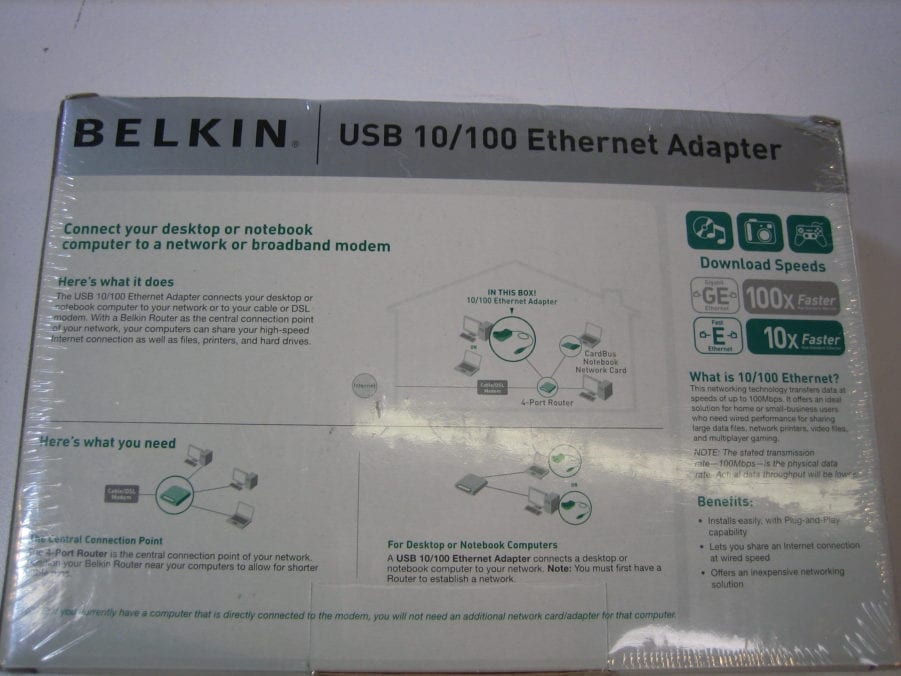 Belkin F5D5050 USB to 10/100 Ethernet Adaptor - Networking- New - Image 4