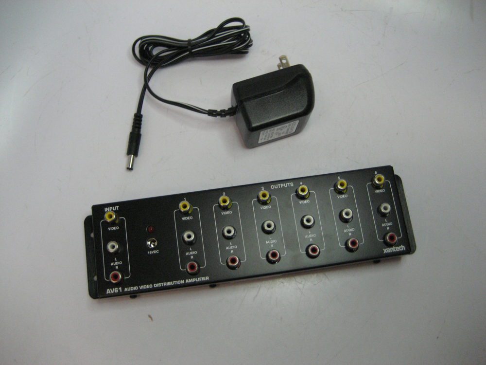 Xantech AV61 Audio/Video 6Way Distribution Amplifier with Power
