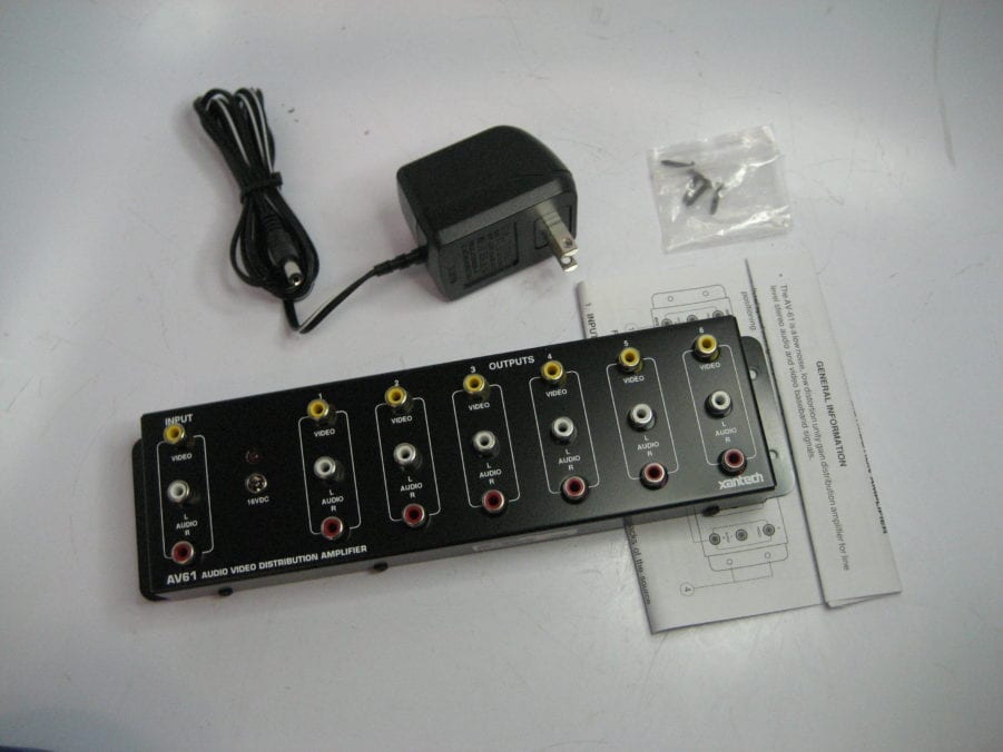 Xantech AV61 Audio/Video 6Way Distribution Amplifier w/ Power Adapter
