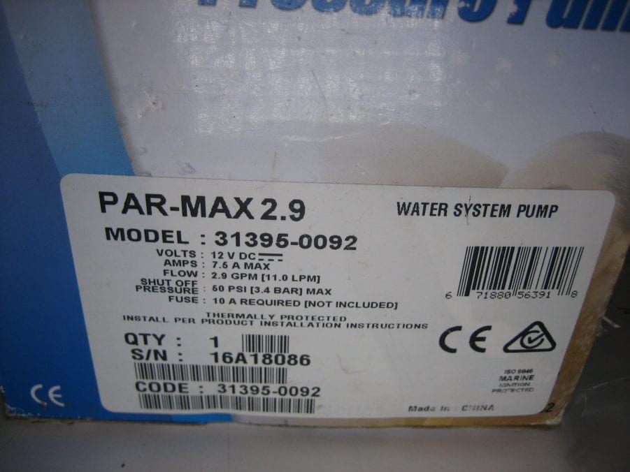 Jabsco 31395-0092 12v Par-Max 2.9 Water Pump 2.9 GPM *NEW GENUINE* - Image 7