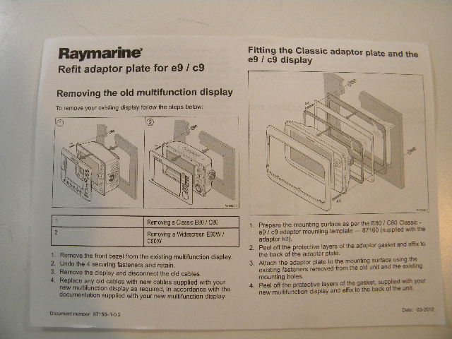 Raymarine R70008 Mounting Adapter Kit - C90W/E90W New in Box - Max ...