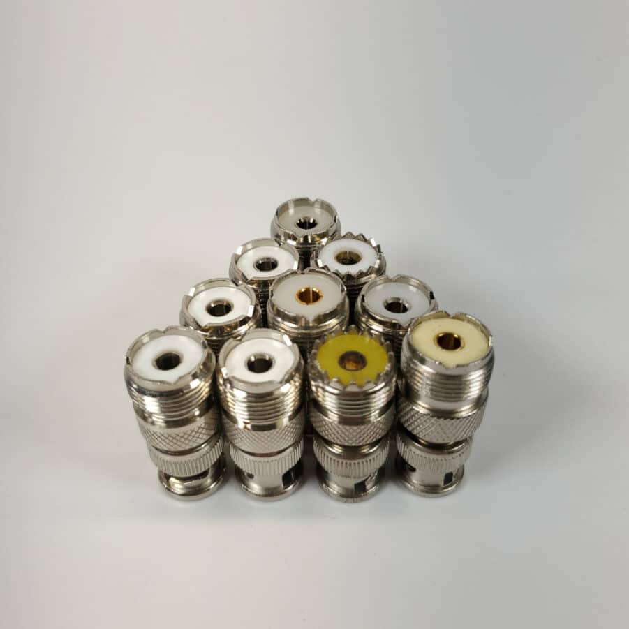 Female PL-259 UHF to Male BNC RF Coax Conversion Connectors - LOT OF 10