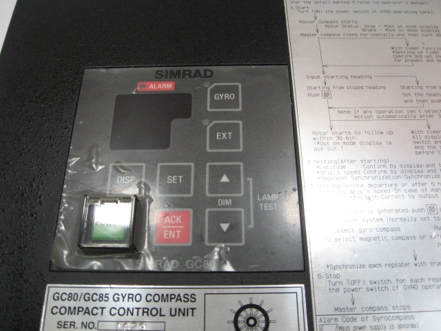 Simrad Gc85 Simrad GC80 GC85 Compact Control Unit For Parts Only 24Vdc - Max Marine ...