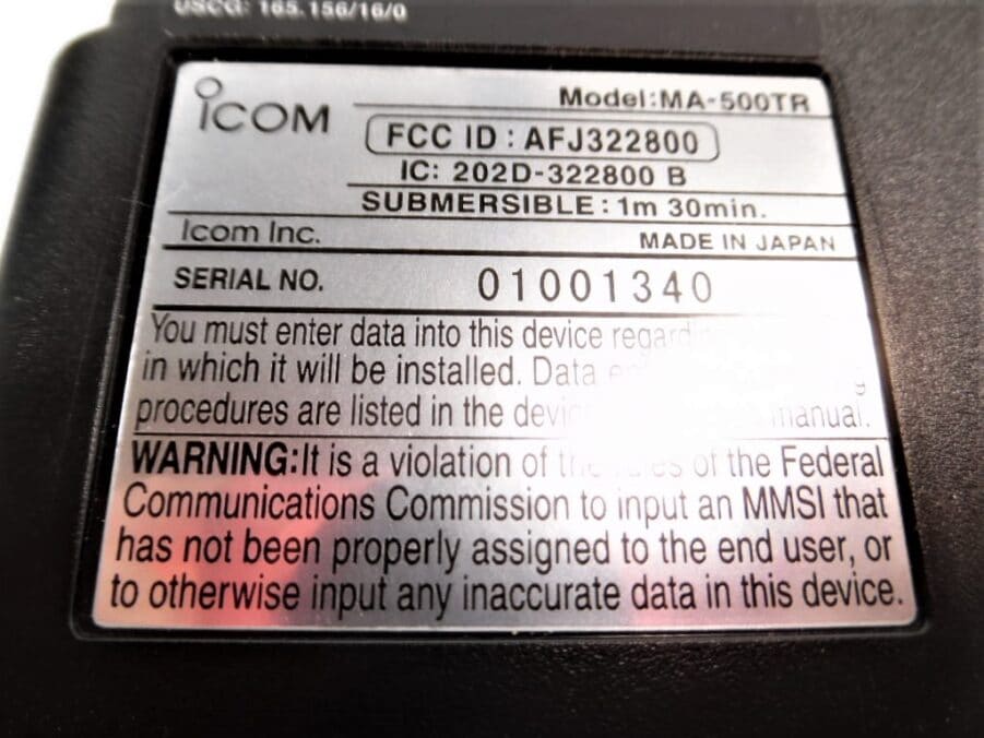 ICOM MA-500TR Class B AIS Transponder - Transponder ONLY - NO GPS - HAS MMSI - Image 12