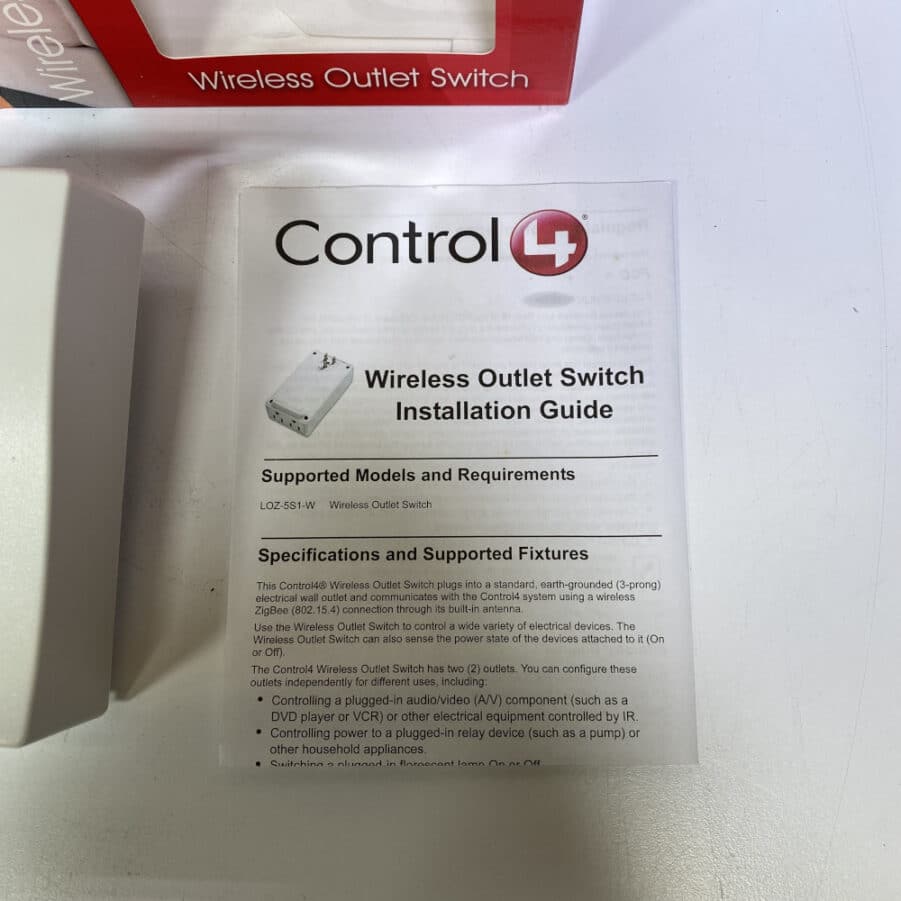 Control4 Wireless Outlet Switch LOZ5S1WH White Smart Home *NEW* Max