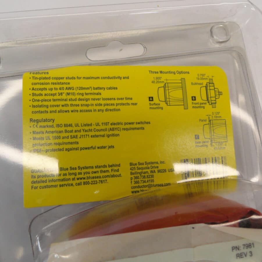 Blue Sea Systems 6006 – m-Series Battery Switch Single Circuit ON/OFF – OPEN BOX - Image 4