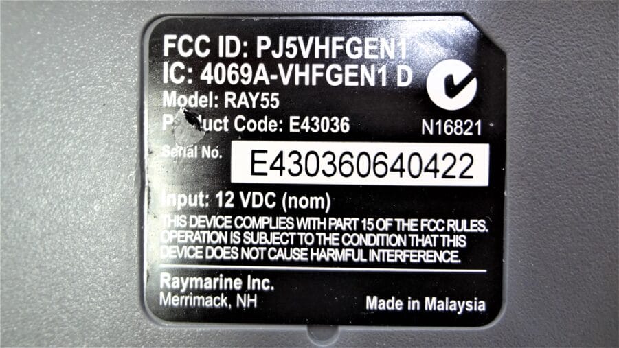 Raymarine RAY55 Submersible Marine VHF Radio Transceiver Unit w/ Microphone! - Image 12