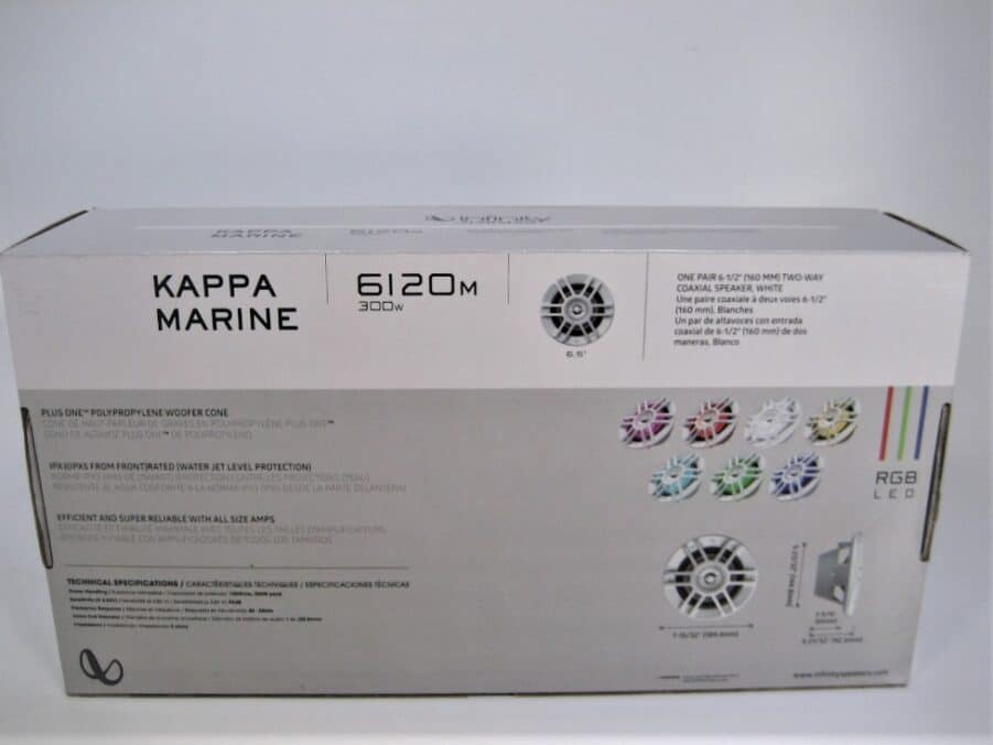Infinity KAPPA 6120MAM 6.5" Marine Speaker Pair RBG LED White **NEW OLD STOCK** - Image 2