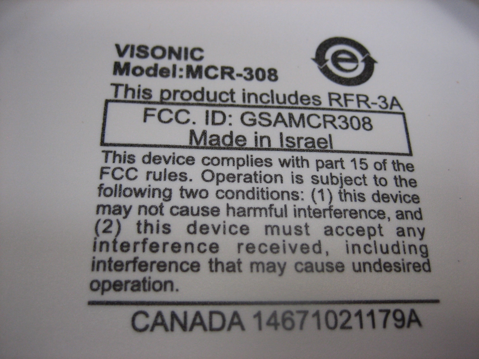 Visonic MCR-308 - NEW - Powercode 8 Channel Receiver - Max Marine ...