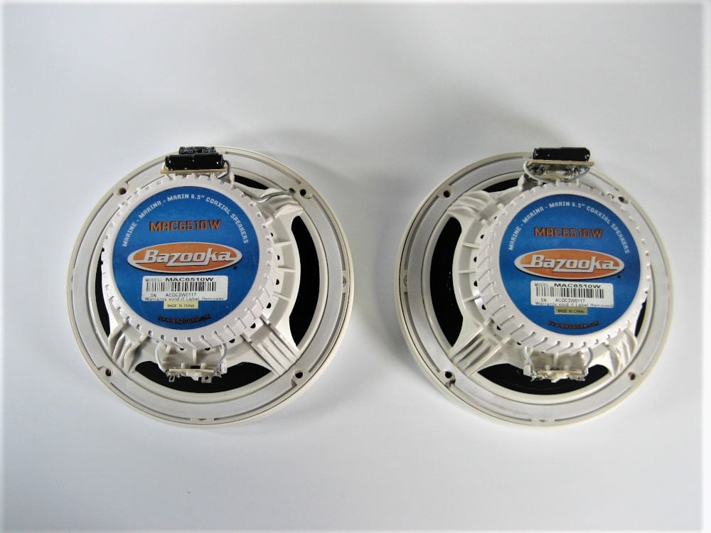 Bazooka MAC6510W 6.5" 120W 2 Way Coaxial Marine Speakers White PAIR
