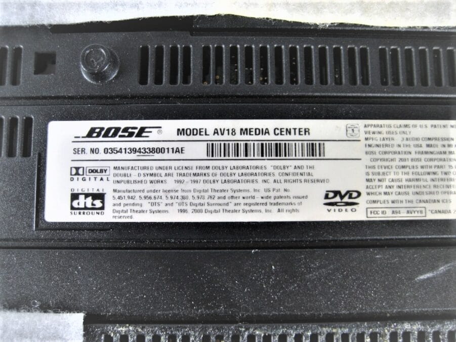Bose Lifestyle AV18 Media Center With Power Supply And Remote - Free Shipping - Image 7