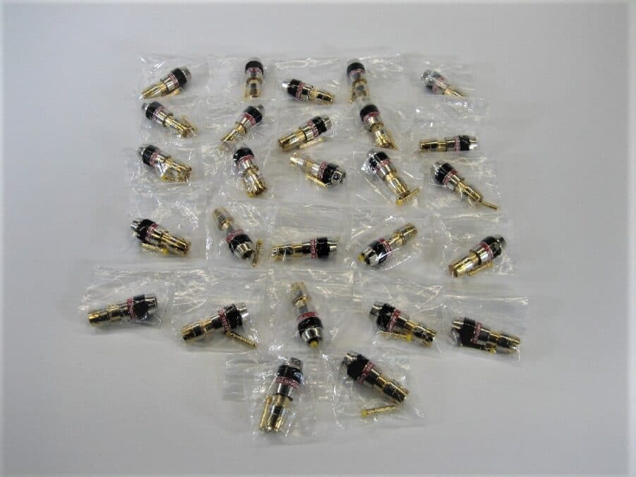 (Lot of 27) Monster Cable Gold Plated Brass RCA Male Plug - Red - Free Shipping