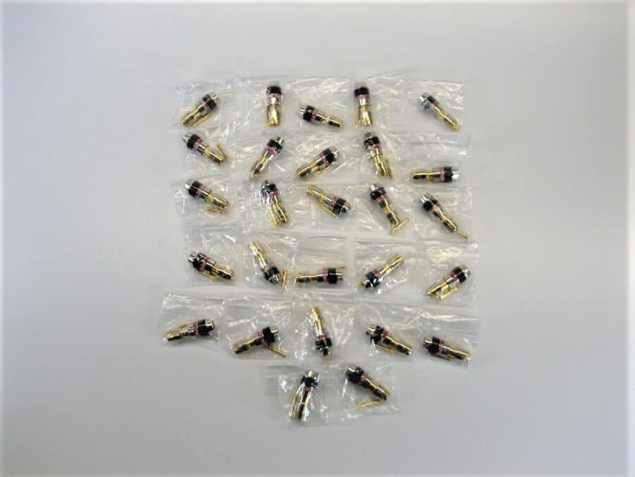 (Lot of 27) Monster Cable Gold Plated Brass RCA Male Plug - Red - Free Shipping - Image 2