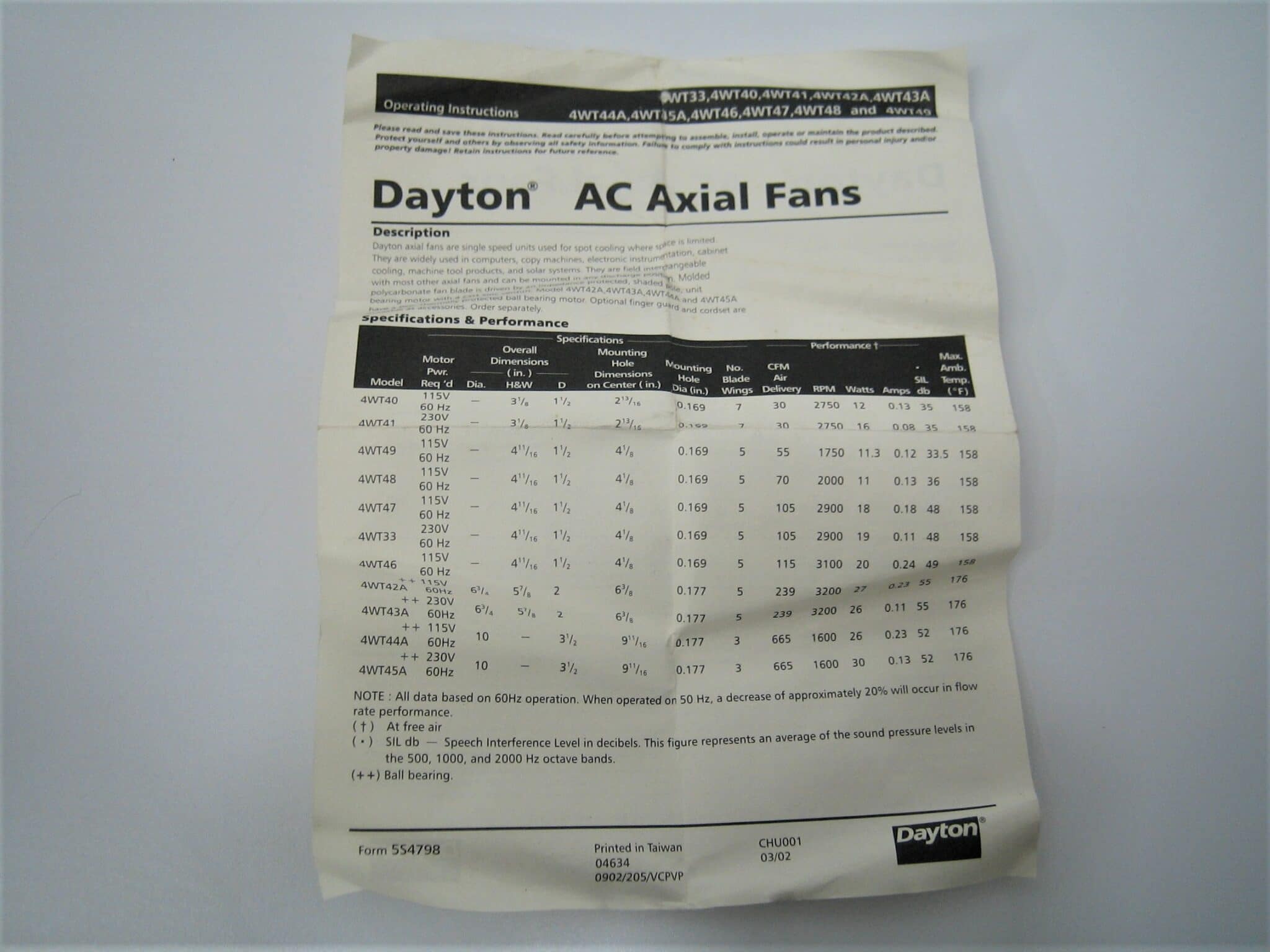 Dayton 4WT33 105 CFM AC Axial Fan – 240-220V Aluminum Frame Cooling Fan