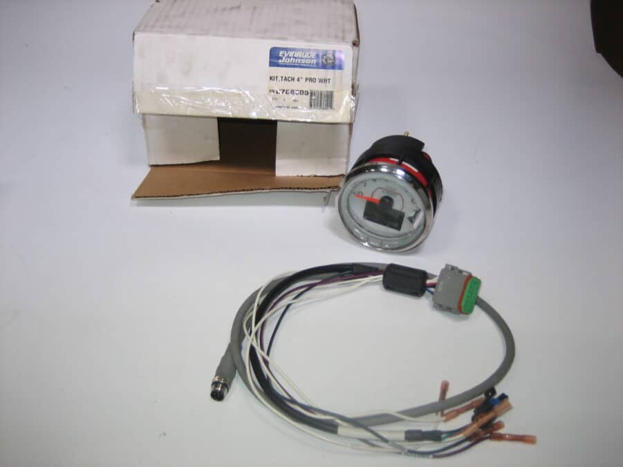 Evinrude Etec BRP OPEN BOX Icon Tach Pro Tachometer Kit 4" White 7000 RPM 0768008