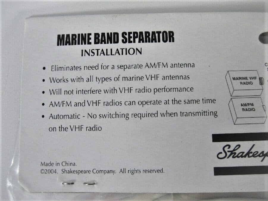 Shakespeare 4357-S Marine Band Separator - FM/VHF - New Old Stock -Free Shipping - Image 5