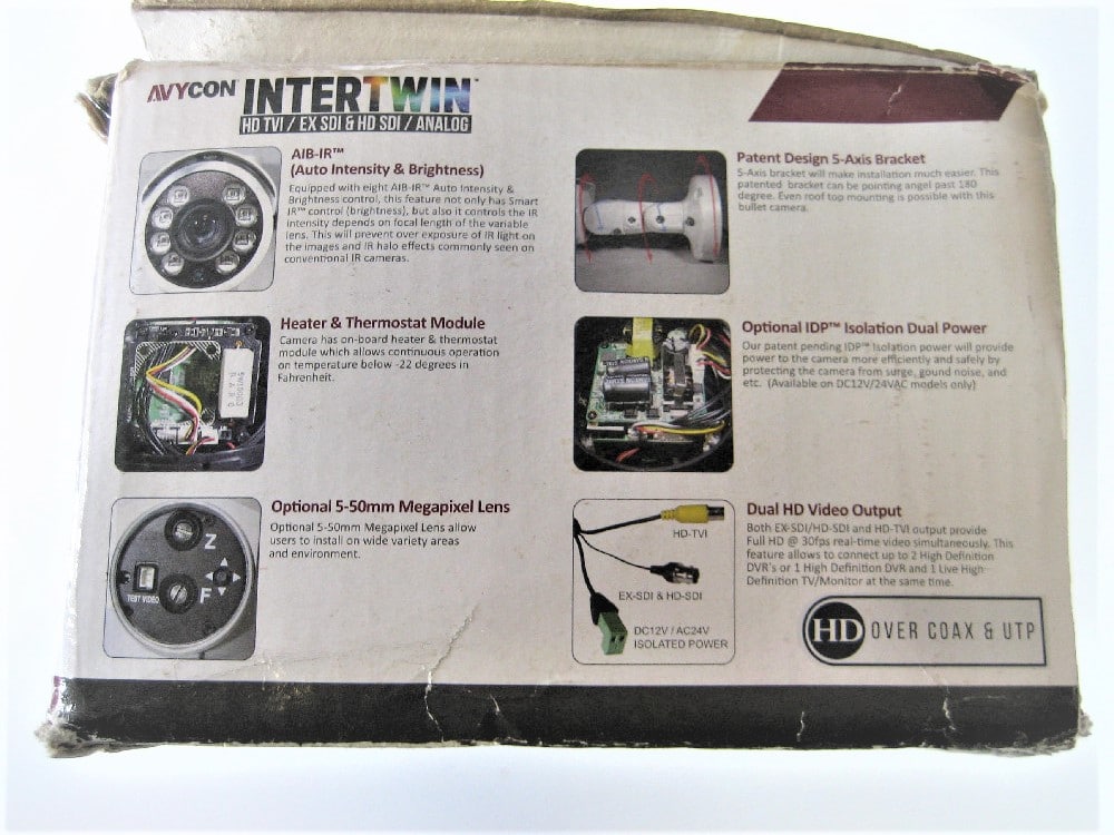 Avycon Intertwin Bullet Camera AVC-BA92VT-W - HD TVI / EX SDI & HD SDI ...