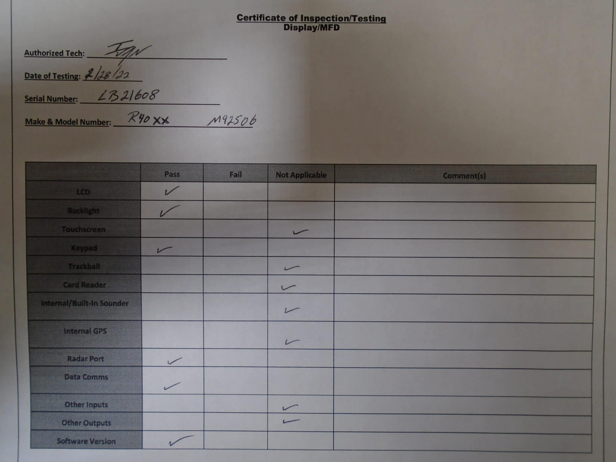 Raytheon R40XX Raster Scan Radar Display M92506 (Tested Working) - Max ...