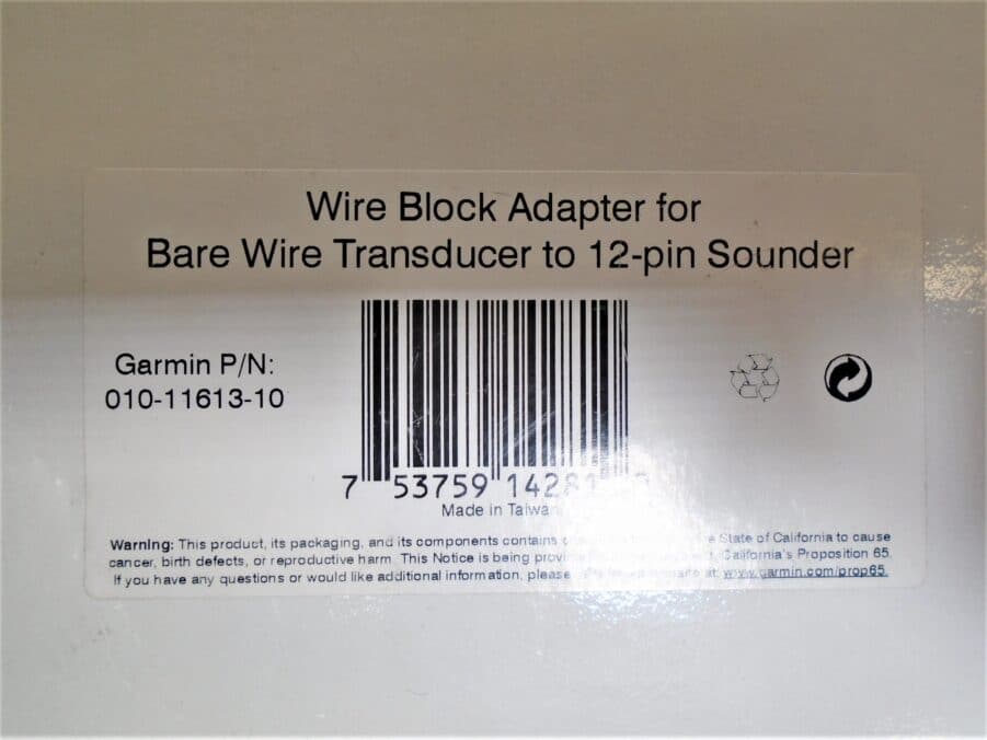 Garmin 0101161310 Xdcr Adapter, wire block to 12pin Max Marine