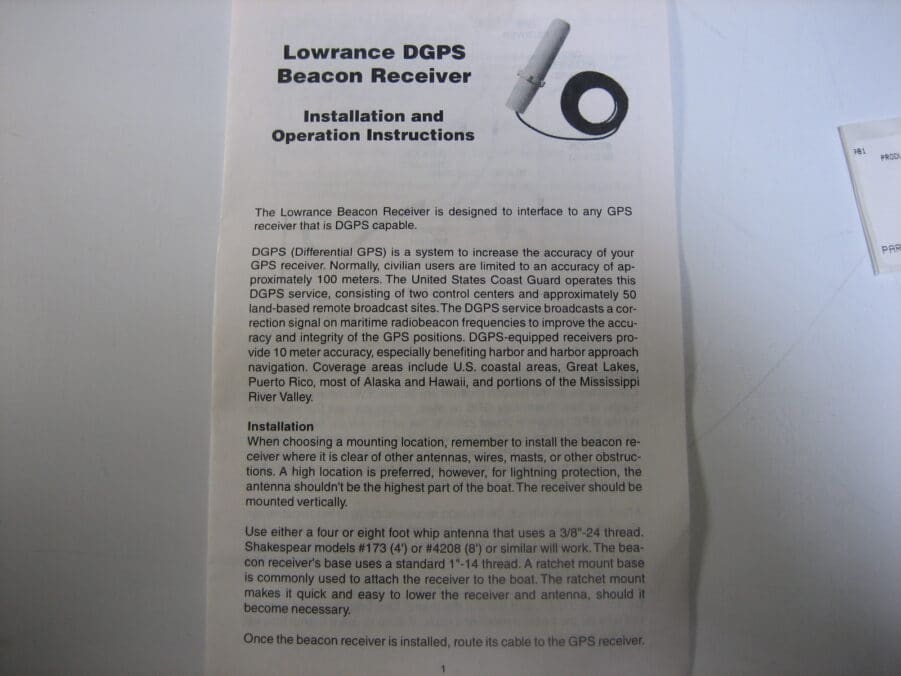 Lowrance 000-0094-46 DGPS Receiver Coupler Antenna Kit Less Whip - *NEW* - Image 8