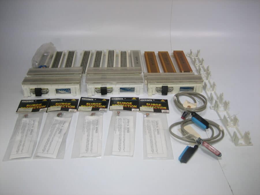Lot of 66 Punch Down Blocks and Parts for 50 Pair, CAT5, Grounding Strip Cables