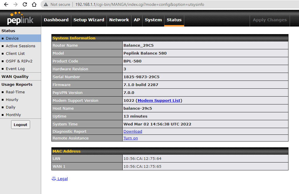 Peplink Balance 580 BPL-580 Load Balancing VPN Multi-WAN Router Free US ...