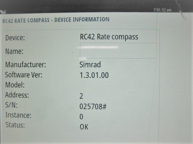 Simrad Rc42n Simrad/RC42N/Rate Compass-N2K-Simnet Heading Sensor/000-10613-001/90Day ...