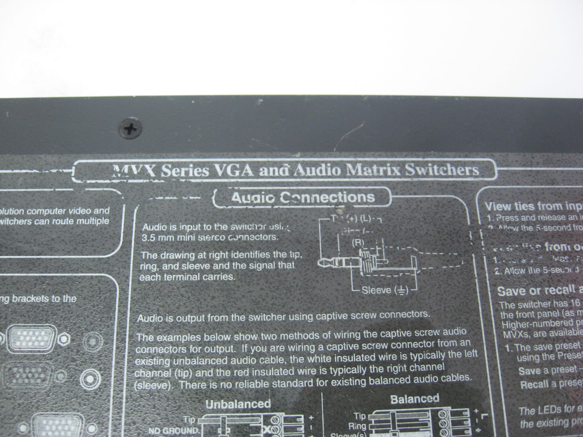 Extron MVX Series VGA/Audio Matrix Switcher MVX 84 VGA A - Free US ...