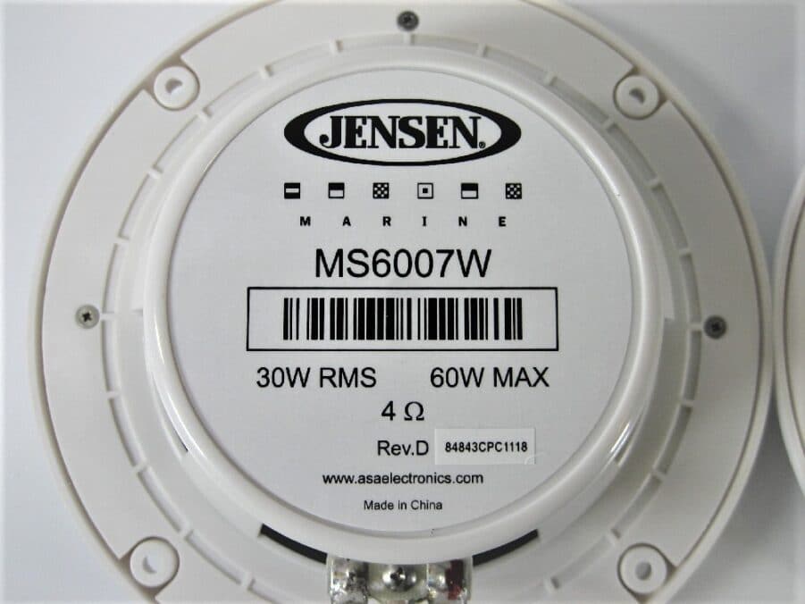 Jensen MS6007W 6.5" Coaxial Marine Speakers - White Grills - New Open Box - Image 7