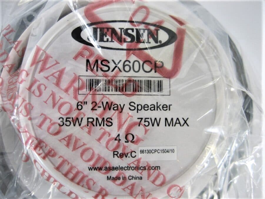 [1 Pair] Jensen 6.5" Coaxial Speakers - Silver/Black - MSX60CP - New in Box - Image 8