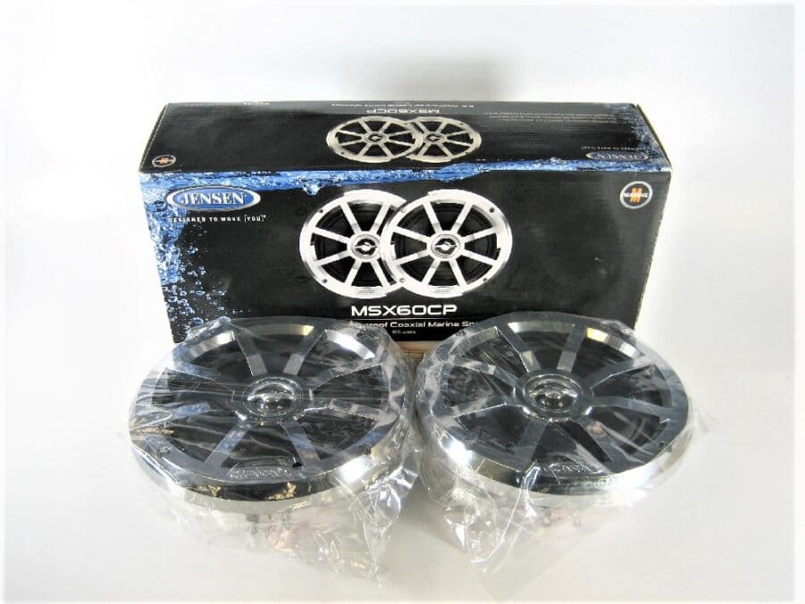 [1 Pair] Jensen 6.5" Coaxial Speakers - Silver/Black - MSX60CP - New in Box
