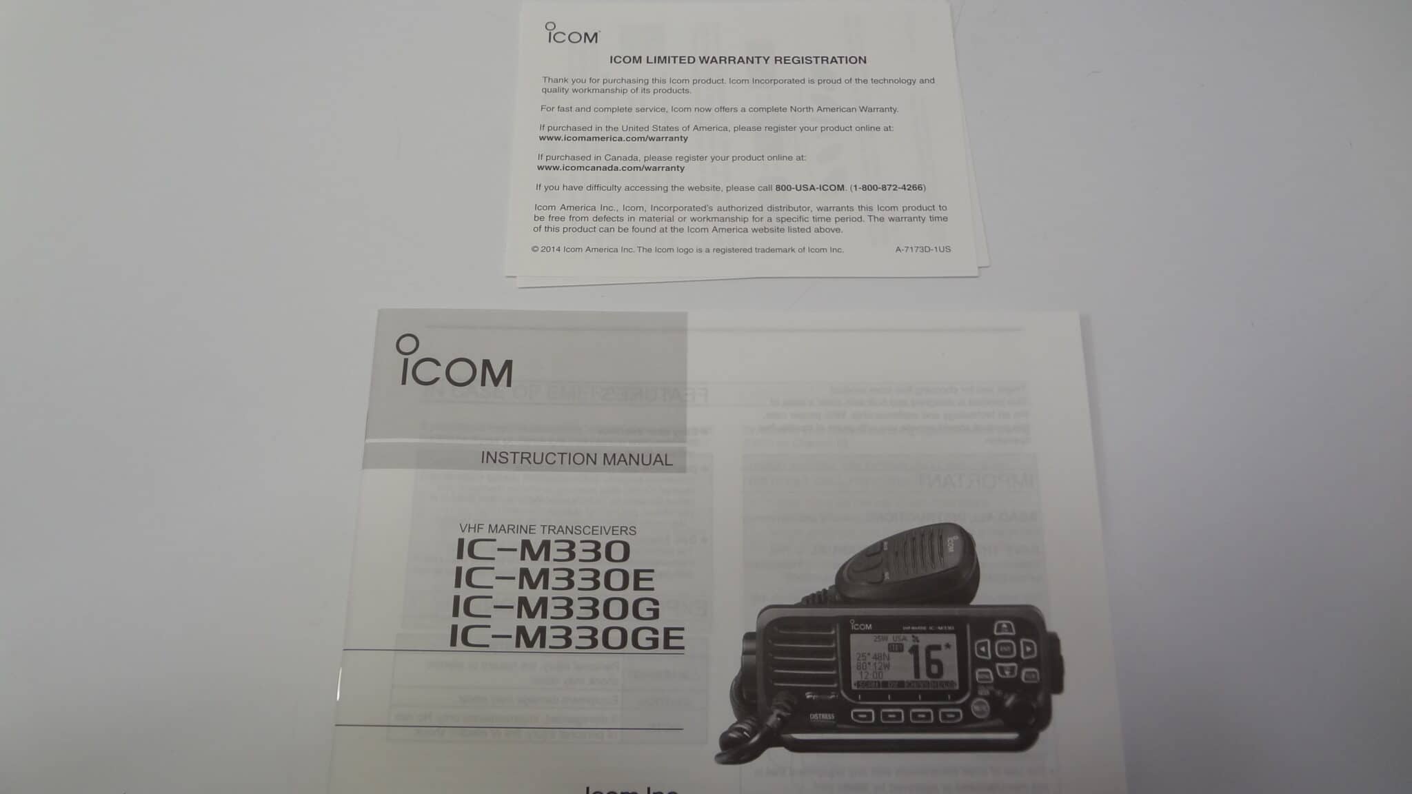 Icom IC-M330 Compact Submersible Marine VHF Transceiver Unit with Mic ...