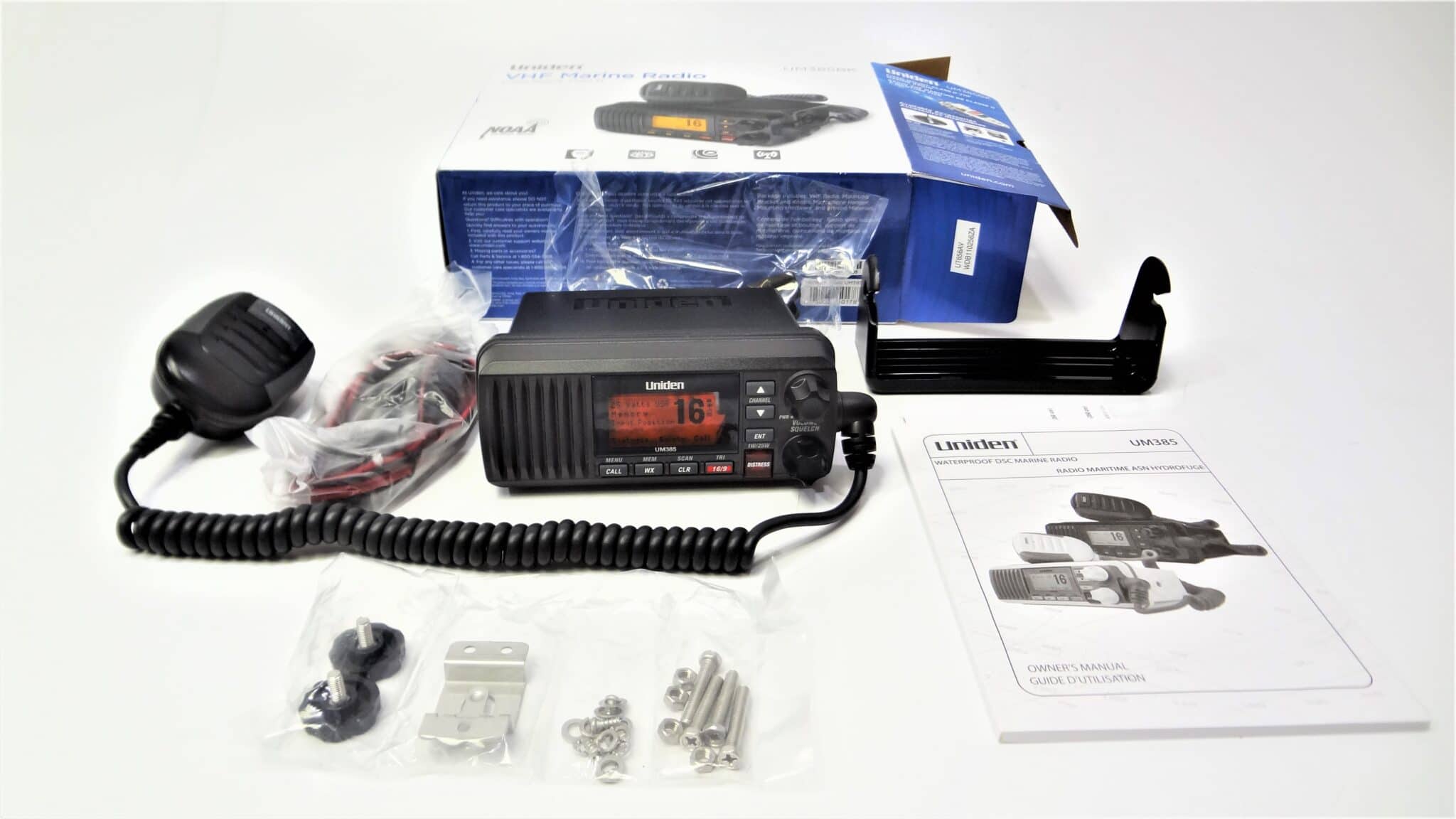 Uniden UM385BK Submersible VHF Marine Radio Fixed Mount Class D New In