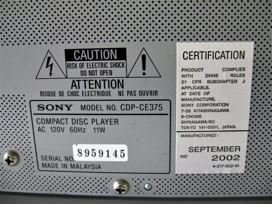 Sony CDP-CE375 5 Compact Disc CD Changer Player Carousel - Good Condition! - Image 9