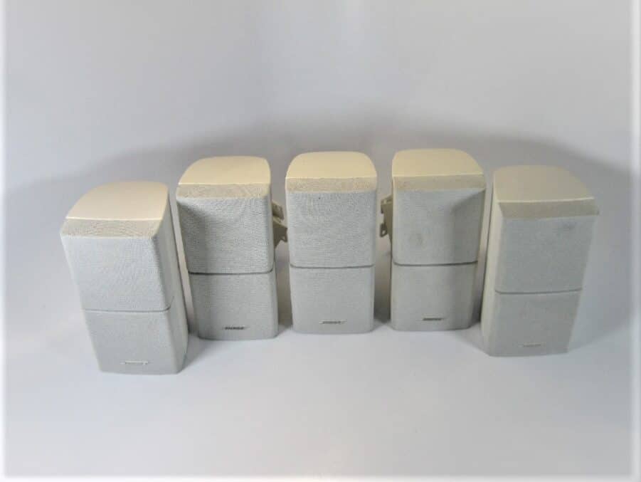 (Set of 5) Bose Acoustimass ii Double Cube Lifestyle Satellite Speakers - White