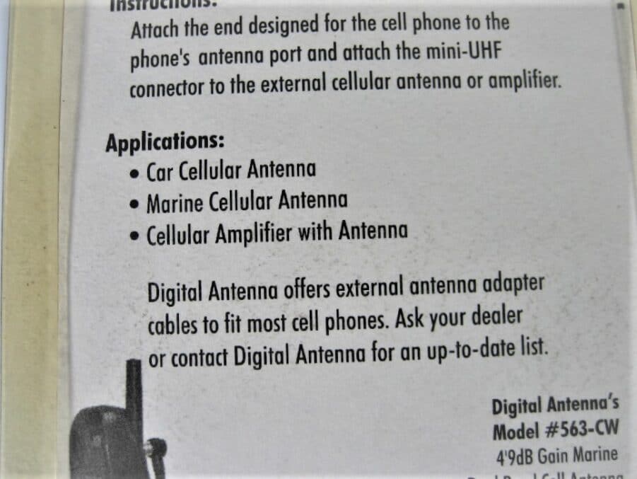 Digital Ant. - External Ant. Adapter Cable - Motorola 720c/730c/731c- DA72M -New - Image 9