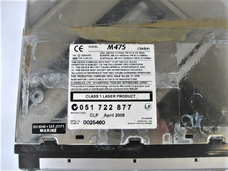 Clarion - M475 Marine CD/MP3 Player - No Harness - TESTED - WORKING - Free Ship - Image 9
